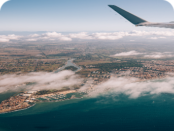 Aerial view from airplane