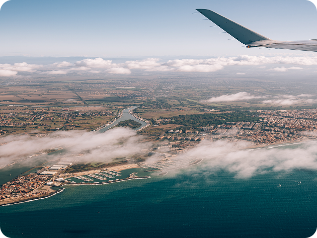 Aerial view from airplane